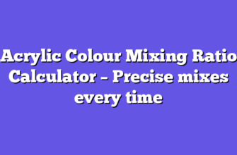 Acrylic Colour Mixing Ratio Calculator – Precise mixes every time
