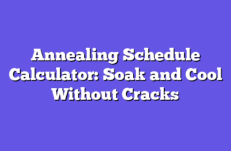 Annealing Schedule Calculator: Soak and Cool Without Cracks