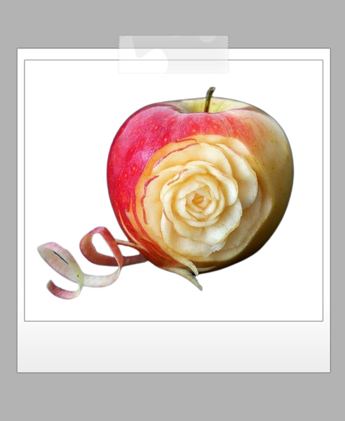 Apple carving rose