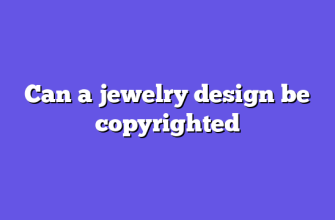 Can a jewelry design be copyrighted