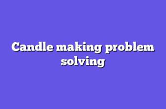 Candle making problem solving