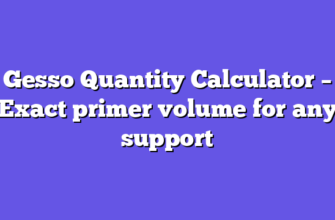 Gesso Quantity Calculator – Exact primer volume for any support