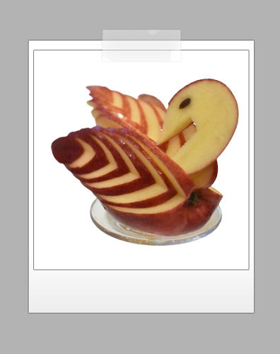 How to cut a bird from apple