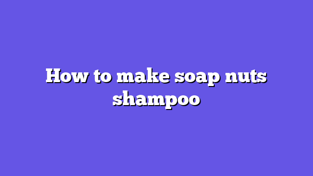 How to make soap nuts shampoo