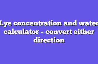 Lye concentration and water calculator – convert either direction
