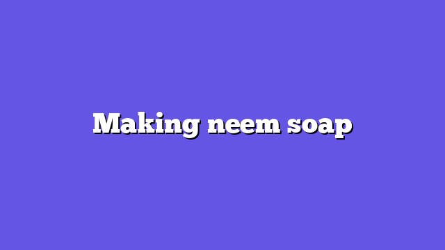 Making neem soap