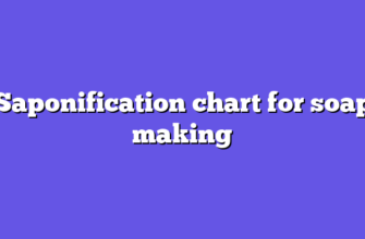 Saponification chart for soap making