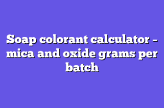 Soap colorant calculator – mica and oxide grams per batch
