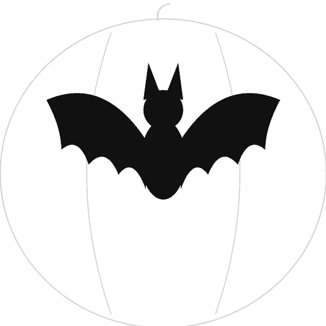 Bat pumpkin carving stencil