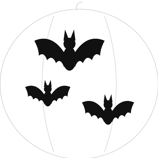 Three Bats pumpkin carving stencil