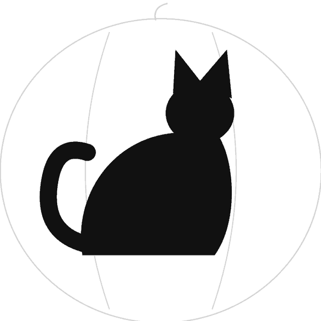 Black Cat pumpkin carving stencil