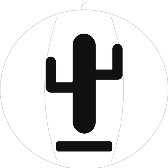 Cactus pumpkin carving stencil