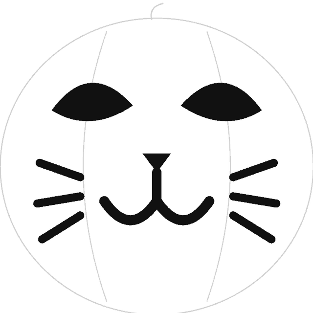 Cat Face pumpkin carving stencil