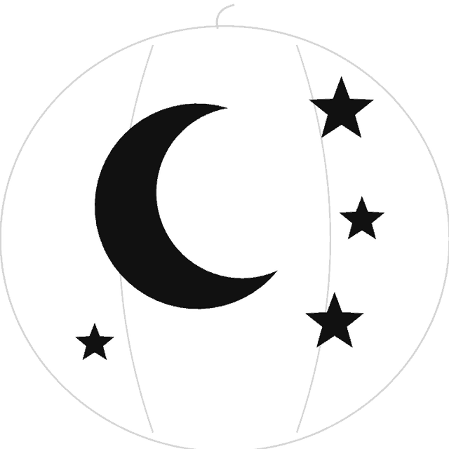 Moon and Stars pumpkin carving stencil