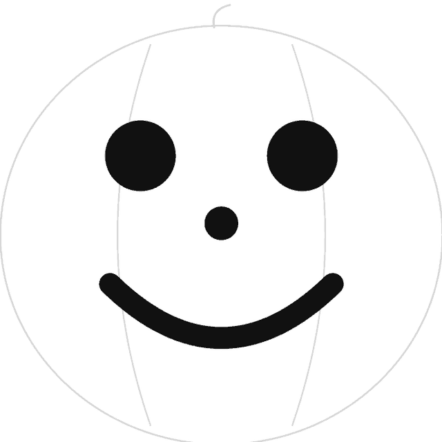 Cute Smile pumpkin carving stencil