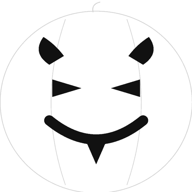 Devil pumpkin carving stencil