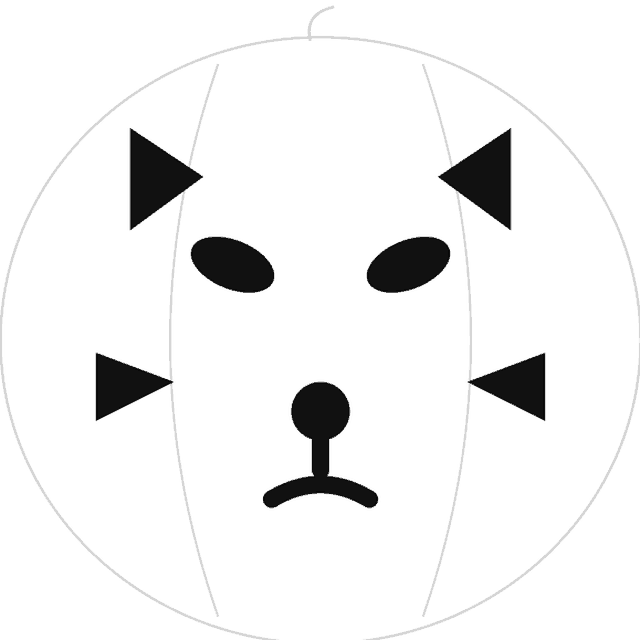 Fox pumpkin carving stencil