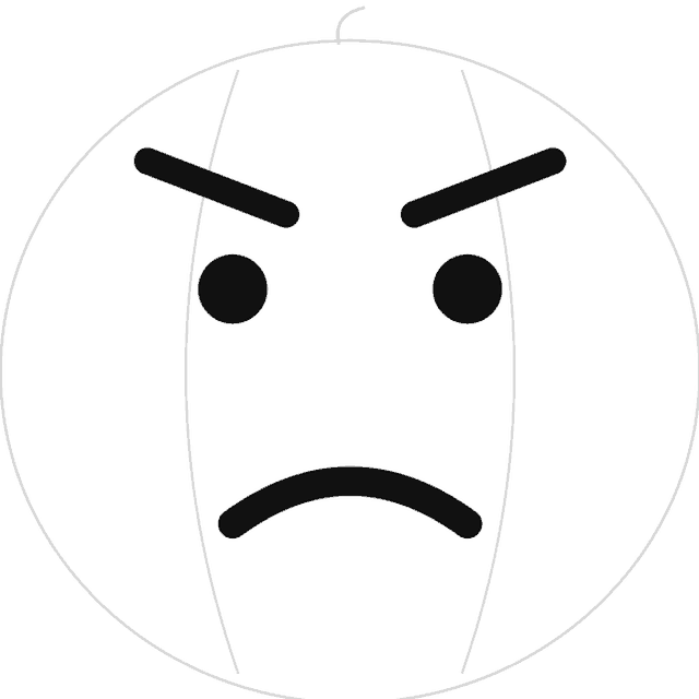 Grumpy pumpkin carving stencil