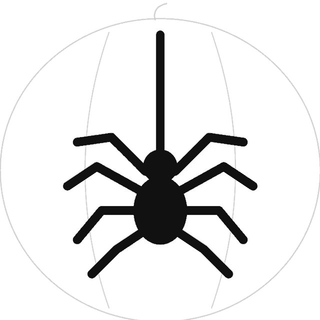 Hanging Spider pumpkin carving stencil