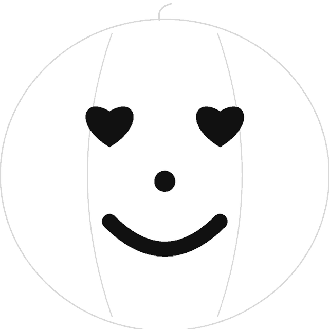 Heart Eyes pumpkin carving stencil