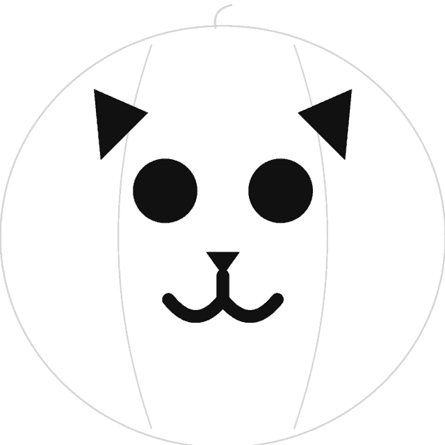 Kitten pumpkin carving stencil