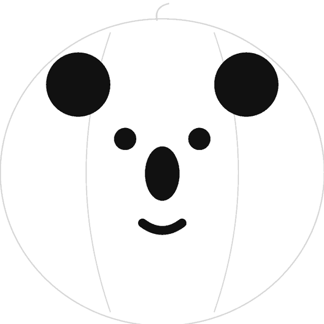 Koala pumpkin carving stencil