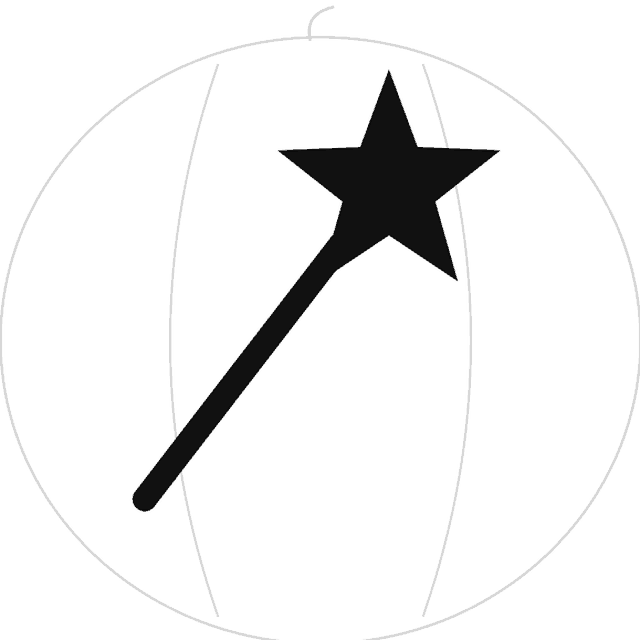 Magic Wand pumpkin carving stencil