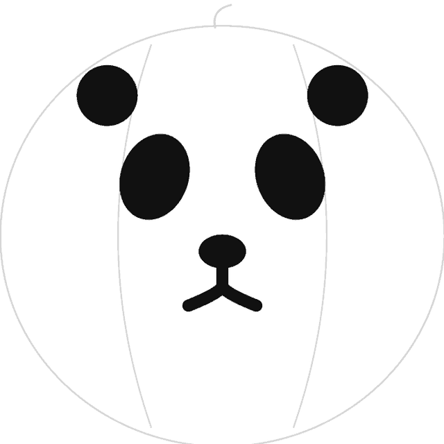 Panda pumpkin carving stencil