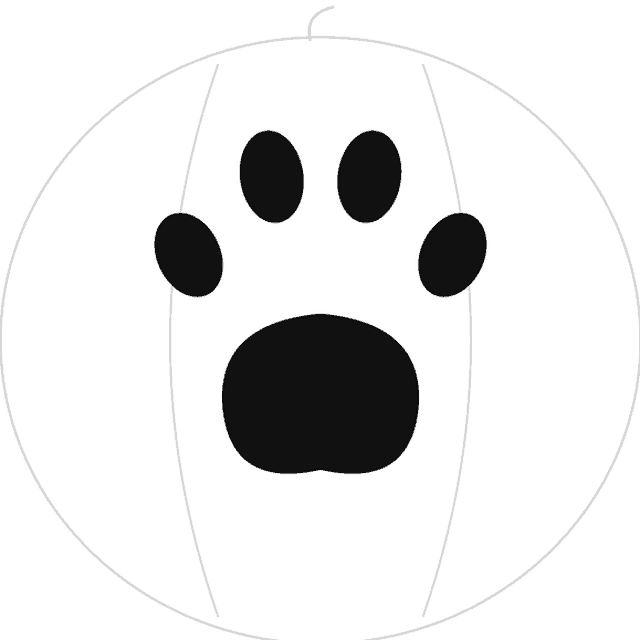 Paw Print pumpkin carving stencil