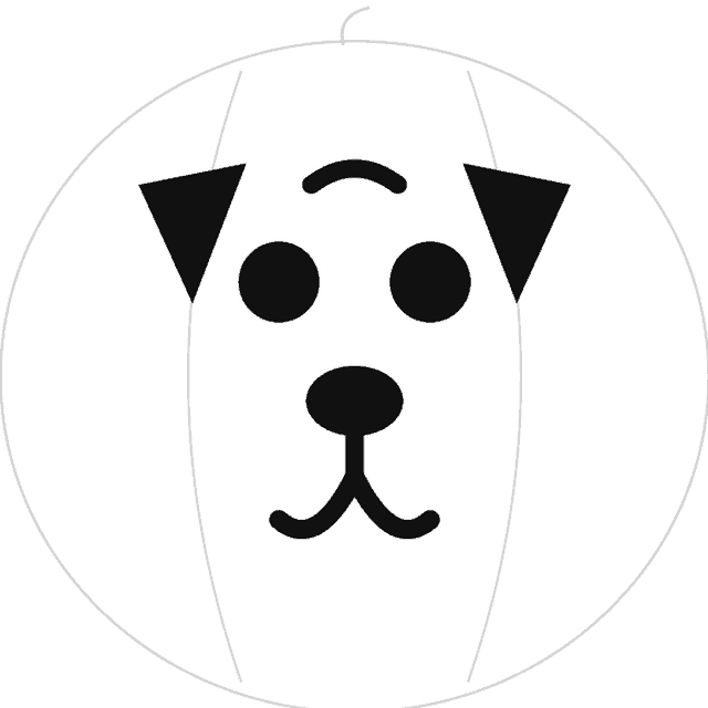 Pug pumpkin carving stencil
