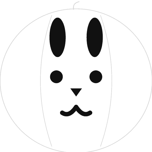Rabbit pumpkin carving stencil