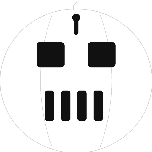 Robot pumpkin carving stencil