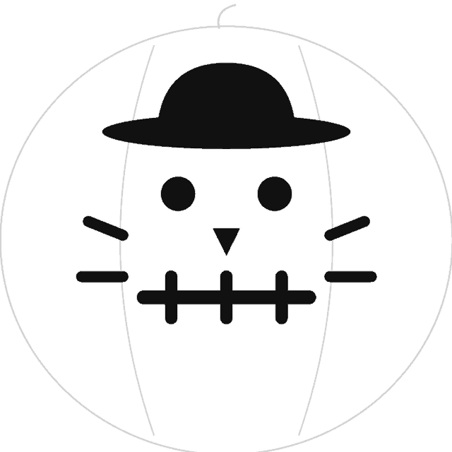 Scarecrow pumpkin carving stencil