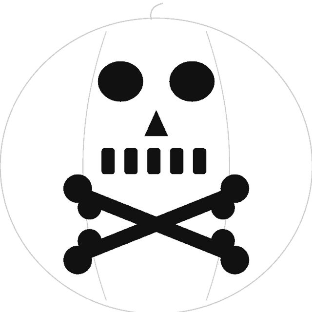 Skull and Crossbones pumpkin carving stencil