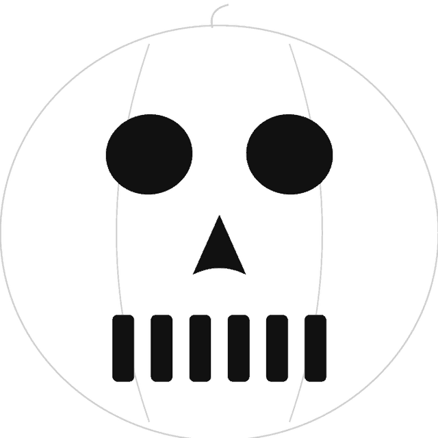 Skull pumpkin carving stencil