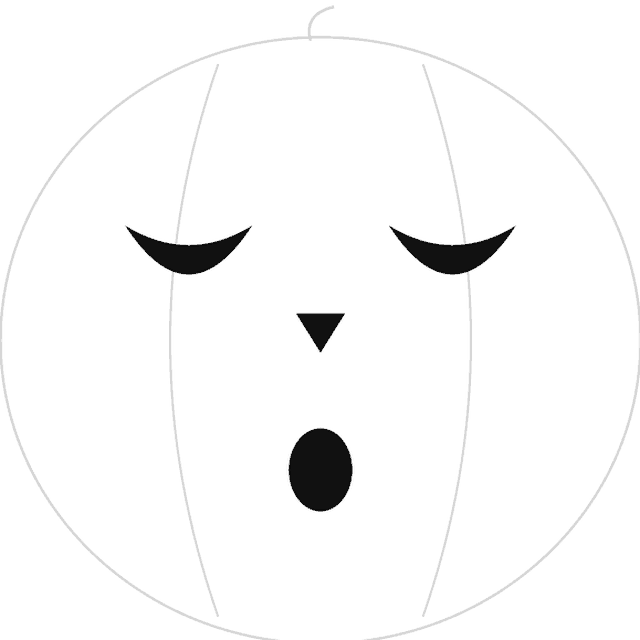 Sleepy pumpkin carving stencil