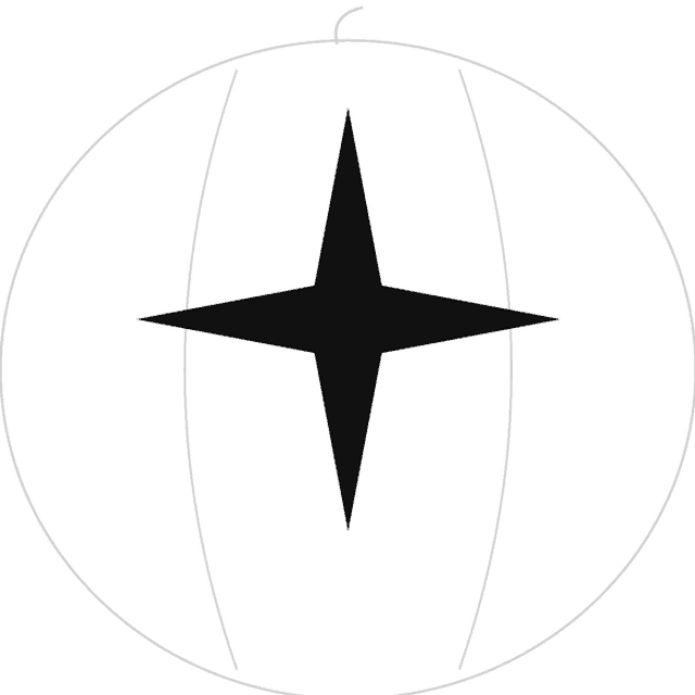 Throwing Star pumpkin carving stencil