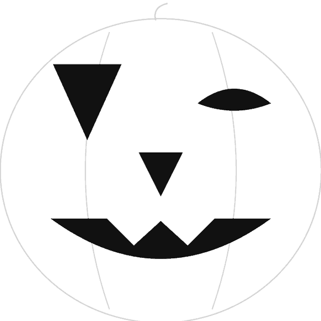 Winking pumpkin carving stencil
