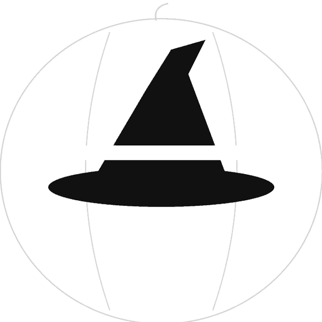 Witch Hat pumpkin carving stencil